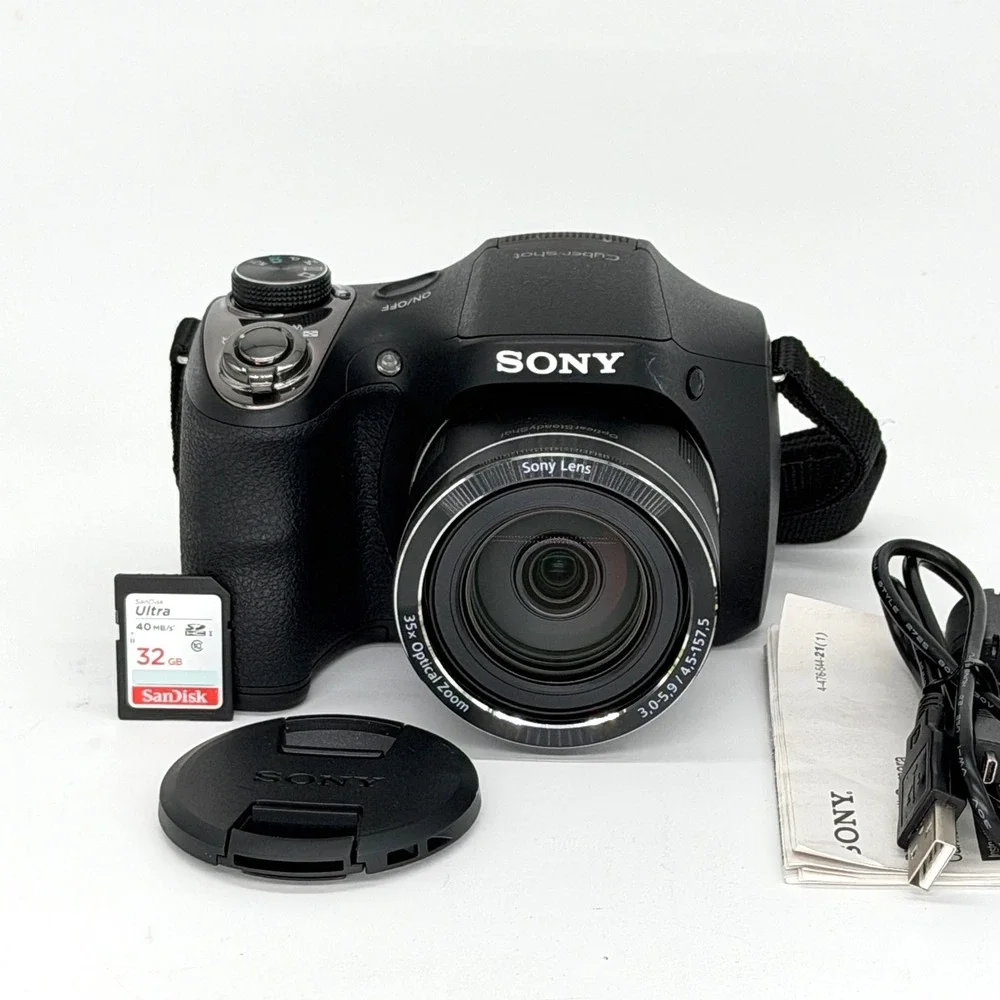 Sony Cyber-shot DSC-H300 20.1MP Digital Camera Black 35x Optical Zoom Bundle